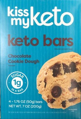 Chocolate Cookie Dough Flavored Keto Bars, Chocolate Cookie Dough