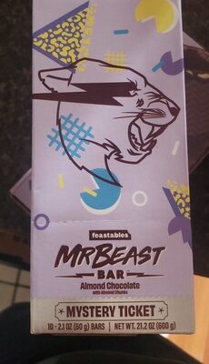 Almond Chocolate With Almond Chunks Mrbeast Bar, Almond Chocolate With Almond Chunks