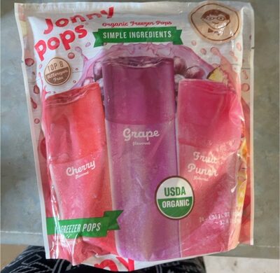 Cherry, Grape And Fruit Punch Flavored Organic Freezer Pops, Cherry; Grape; Fruit Punch