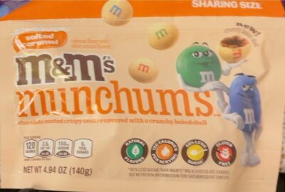 Salted Caramel Munchums Chocolate Coated Crispy Center Covered With A Crunchy Baked Shell, Salted Caramel