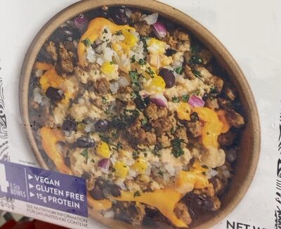 Plant Based Burrito Cilantro Rice Mixed With Riced Cauliflower, Plant Based Beef, Roasted Corn And Black Beans Tossed In A Jalapeno Crema Bowls, Plant Based Burrito