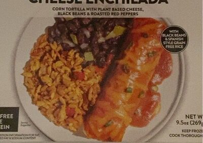 Plant Based Cheese Corn Tortilla With Plant Based Cheese, Black Beans & Roasted Red Peppers Enchilada, Plant Based Cheese