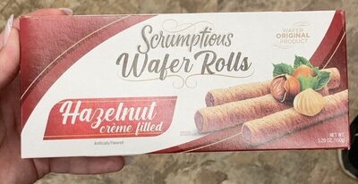Hazelnut Creme Filled Wafer Rolls, Hazelnut