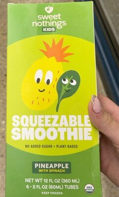 Pineapple With Spinach Squeezable Smoothie, Pineapple With Spinach