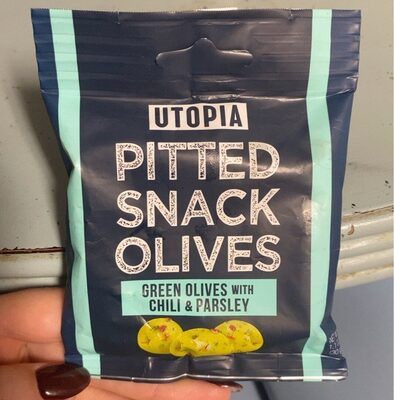 Green Olives With Chili & Parsley Pitted Snack Olive, Green Olives With Chili & Parsley