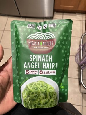 Spinach Plant Based Noodles, Angel Hair Style