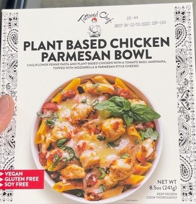 Plant-Based Chicken Parmesan Cauliflower Penne Pasta And Plant-Based Chicken With A Tomato Basil Marinara, Topped With Mozzarella & Parmesan Style Cheeses Bowl, Plant-Based Chicken Parmesan