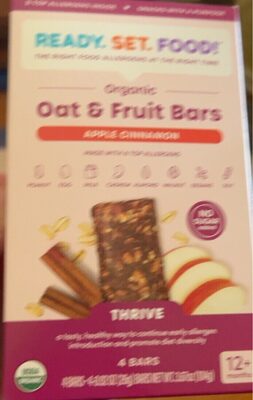 Apple Cinnamon Organic Oat & Fruit Bars, Apple Cinnamon