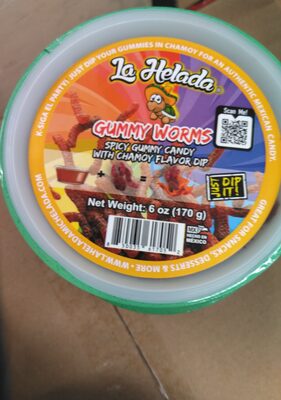 Gummy Worms Spicy Gummy Candy With Chamoy Flavor Dip, Gummy Worms