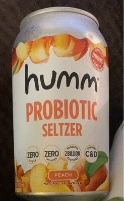 Peach Flavored Probiotic Seltzer, Peach