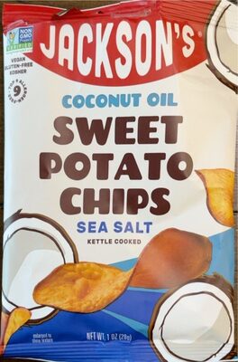 Coconut Oil Sea Salt Kettle Cooked Sweet Potato Chips, Coconut Oil
