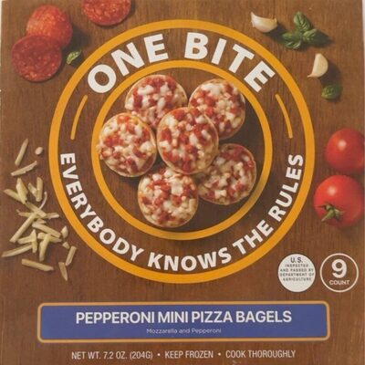 Mozzarella And Pepperoni  Mini Pizza Bagels, Mozzerella; Pepperoni