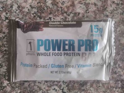 Power Pro Whole Food 15G Protein Bar, Double Chocolate, Double Chocolate