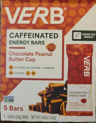 Chocolate Peanut Butter Cup Caffeinated Energy Bars, Chocolate Peanut Butter Cup