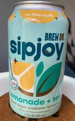 Lemonade + Tea Sipjoy Lower Sugar Probiotic Refresher, Lemonade + Tea