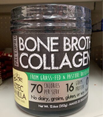 Aztec Vanilla Grass-Fed Bone Broth Collagen With Turmeric Root, Aztec Vanilla