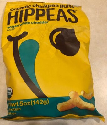 Vegan White Cheddar Organic Chickpea Snacks Puffs, Vegan White Cheddar