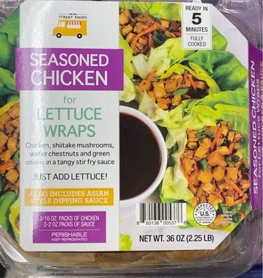 Seasoned Chicken For Lettuce Wraps Chicken, Shiitake Mushrooms, Water Chestnuts And Green Onions In A Tangy Stir Fry Sauce, Seasoned Chicken
