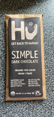 Simple Organic 70% Cacao Dark Chocolate, Simple