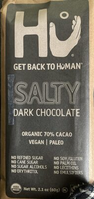 Salty Organic 70% Cacao Dark Chocolate, Salty