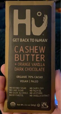 Cashew Butter + Orange Vanilla 70% Cacao Dark Chocolate, Cashew Butter + Orange Vanilla