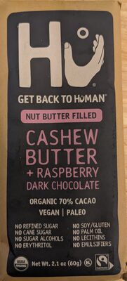 Cashew Butter + Raspberry 70% Cacao Dark Chocolate, Cashew Butter + Raspberry