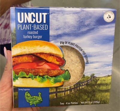 Uncut Plant-Based Roasted Turkey Burger Patties, Roasted Turkey