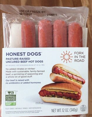 Fork In The Road Foods, Honest Dogs With Pasture-Raised Beef