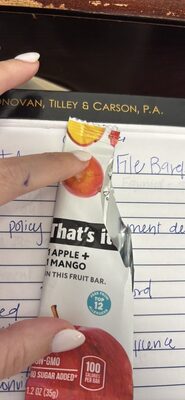 1 Apple + 1 Mango Fruit Bar, Apple + Mango
