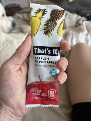 1 Apple + 1/4 Pineapple Fruit Bar, Apple + Pineapple