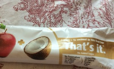 1 Apple + 1/4 Coconut Fruit Bar, Apple + Coconut
