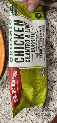 Chicken, Cilantro & Lime Organic Burrito, Chicken, Cilantro & Lime