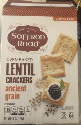 Ancient Grain Gluten Free Oven Baked Lentil Crackers, Ancient Grain