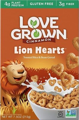 Cinnamon Lion Hearts Toasted Rice & Bean Cereal, Cinnamon