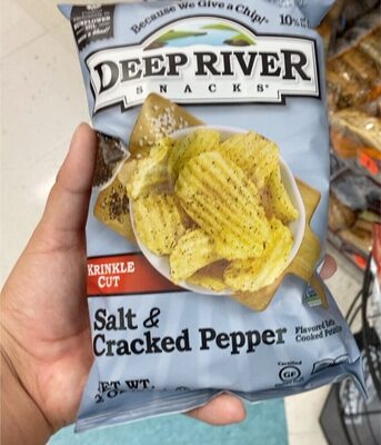 Krinkle Cut Salt & Cracked Pepper Flavored Kettle Cooked Potato Chips, Salt; Cracked Pepper