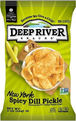 New York Spicy Dill Pickle Flavored Kettle Cooked Potato Chips, Dill; Pickle