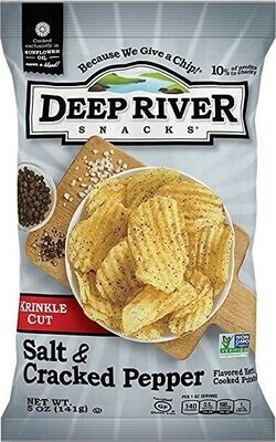 Krinkle Cut Salt & Cracked Pepper Flavored Kettle Cooked Potato Chips, Salt; Cracked Pepper