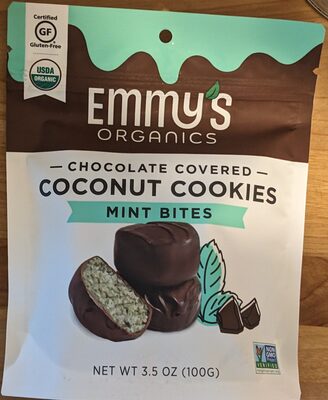 Mint Bites Chocolate Covered Coconut Cookies, Mint Bites