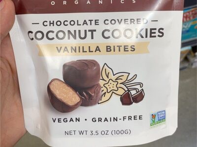 Vanilla Chocolate Covered Coconut Cookies Bites, Vanilla