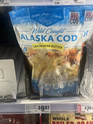 Lemon Herb Butter Wild Caught Alaska Cod, Lemon Herb Butter