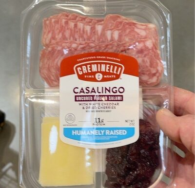 Casalingo Uncured Italian Salami With White Cheddar & Dried Cherries Charcuterie-Grade Snack, Casalingo With White Cheddar & Dried Cherries