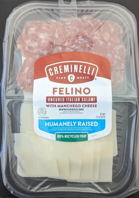 Felino Uncured Italian Salami With Manchego Cheese Charcuterie-Grade Snacking, Felino With Manchego Cheese