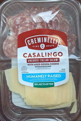 Casalingo Uncured Italian Salami With Aged Gouda Cheese Charcuterie-Grade Snacking , Casalingo With Aged Gouda Cheese