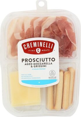 Prosciutto Air Dried Pork With Mozzarella Cheese & Grissini Artisan Charcuterie Snack, Prosciutto With Mozzarella Cheese & Grissini