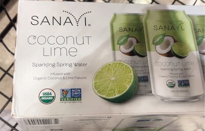 Coconut Lime Sprakling Spring Water, Coconut Lime