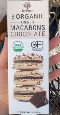 Chocolate 3 Organic French Macarons, Chocolate