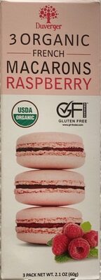Raspberry 3 Organic French Macarons, Raspberry
