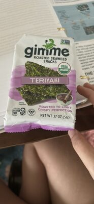 Gimme, Organic Roasted Seaweed Snack, Teriyaki, Teriyaki
