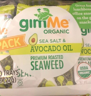 Sea Salt & Avocado Oil Roasted Seaweed Snacks, Sea Salt; Avocado