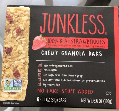 100% Real Strawberries Chewy Granola Bars, Strawberries